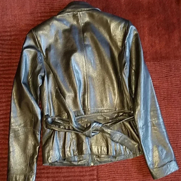 Vintage 90s Wilsons Pelle Studio black leather jacket Size Small - Picture 6 of 8